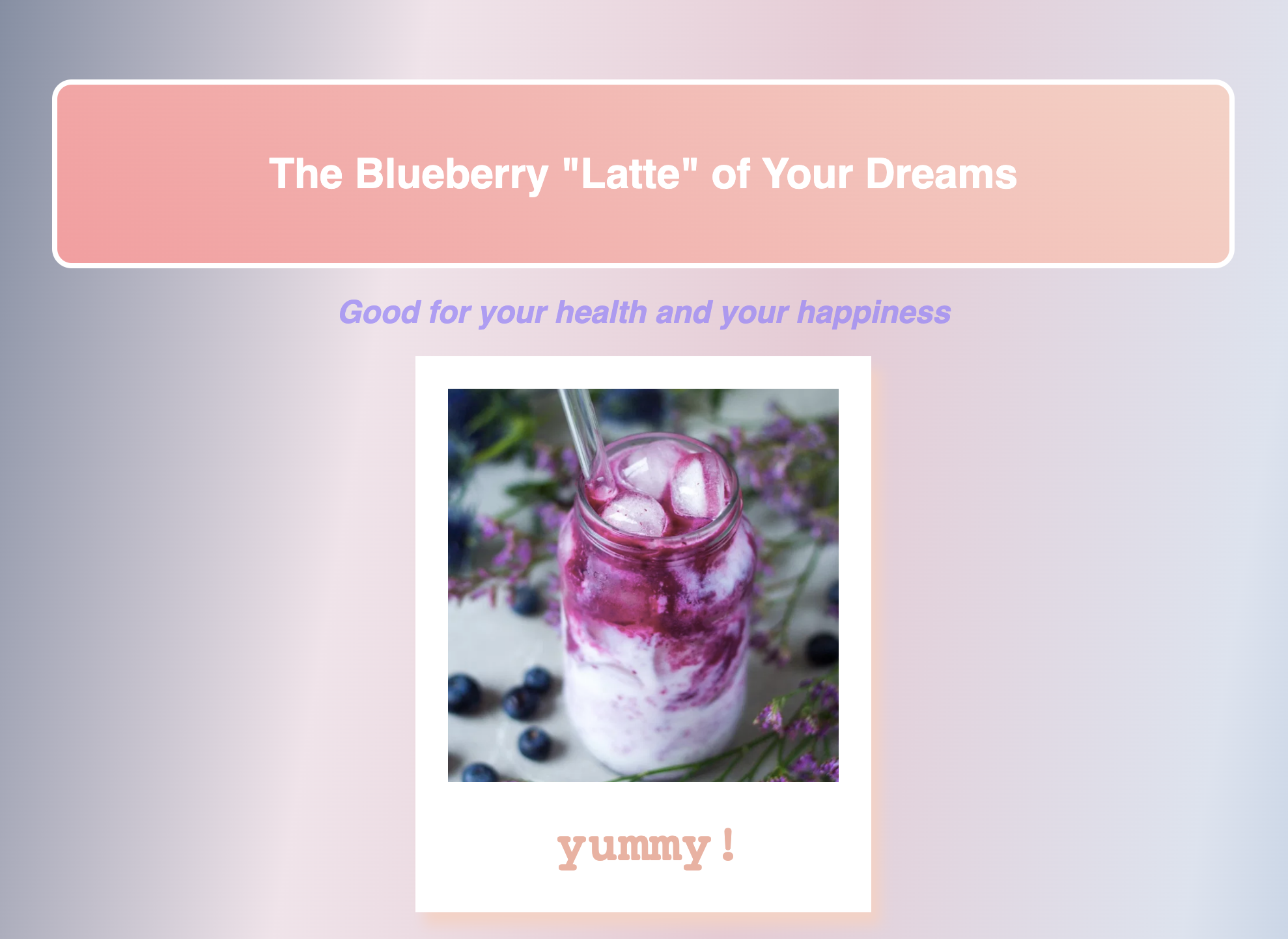 Blueberry Latte Landing Page